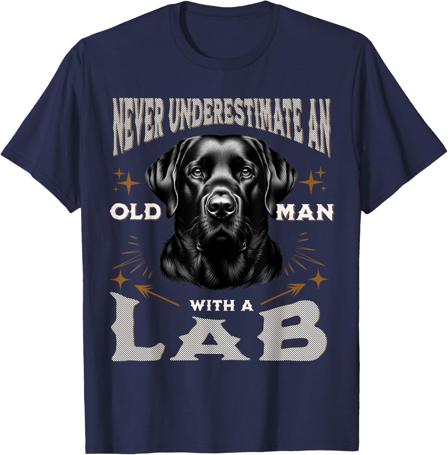 Funny Labrador Retriever Design Dad Grandpa Lab Fan T-Shirt - T-Shirt | Navy