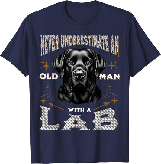 Funny Labrador Retriever Design Dad Grandpa Lab Fan T-Shirt - T-Shirt | Navy
