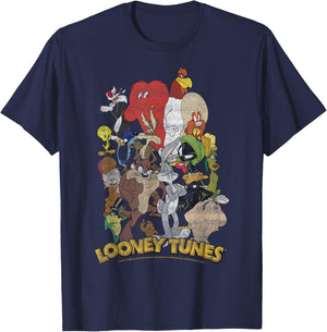 Looney Tunes Character Stack Group Shot T-Shirt - T-Shirt | Navy