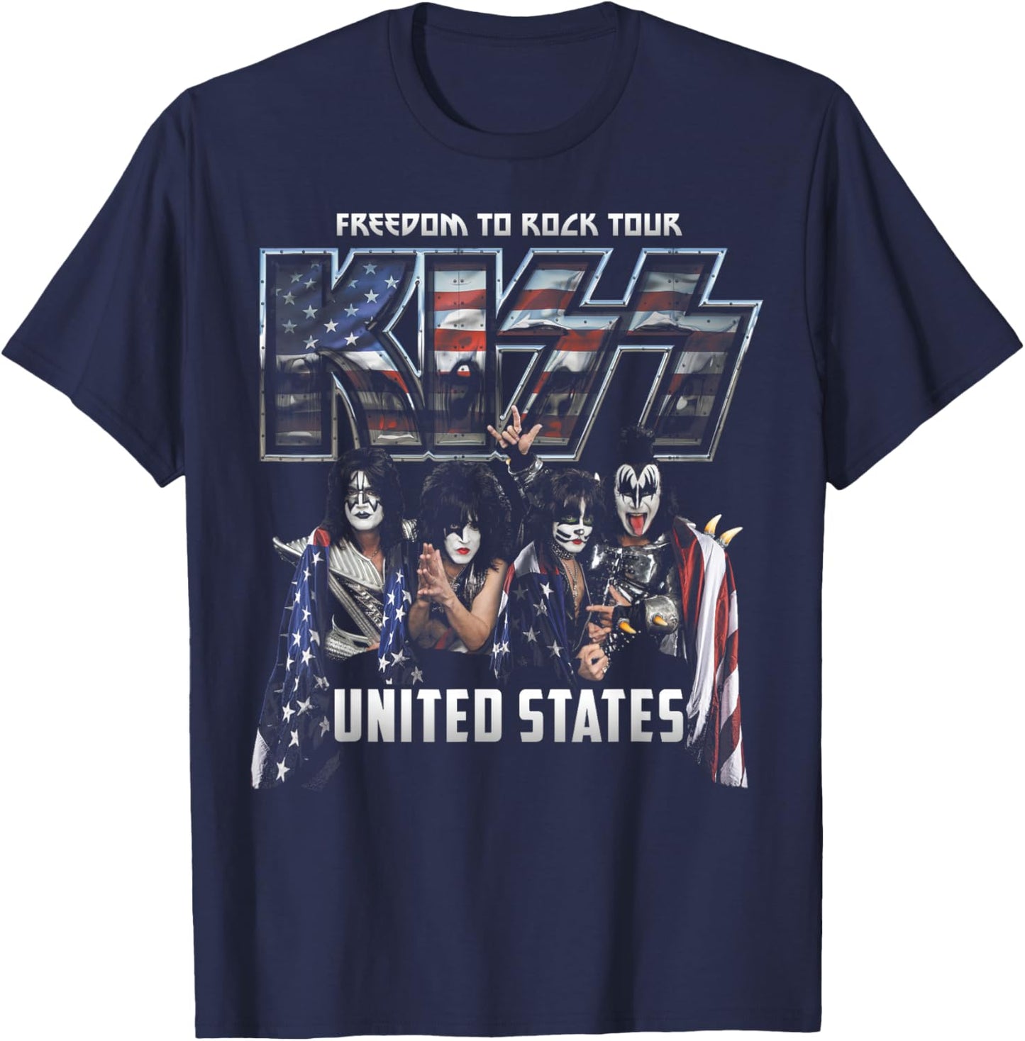KISS - Freedom to Rock T-Shirt - T-Shirt | Navy