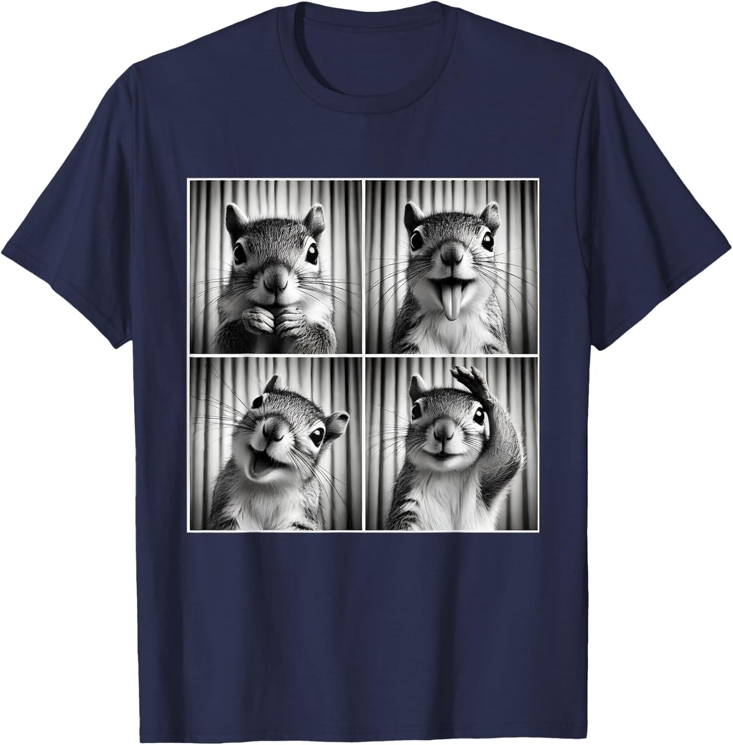 Cute Squirrel Selfie Photo Funny Photobooth Squirrel Lover T-Shirt - T-Shirt | Navy