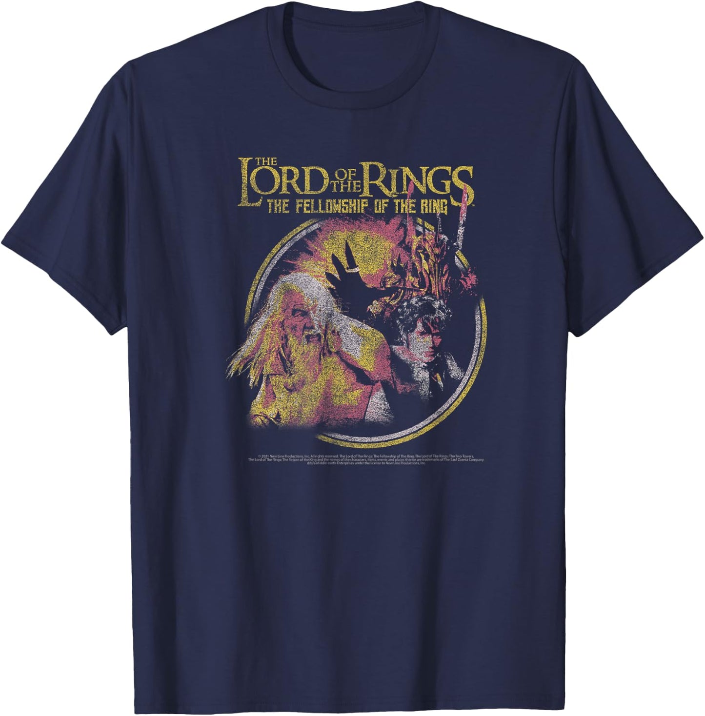 The Lord of The Rings Fellowship of The Ring Sauron Poster T-Shirt - T-Shirt | Navy