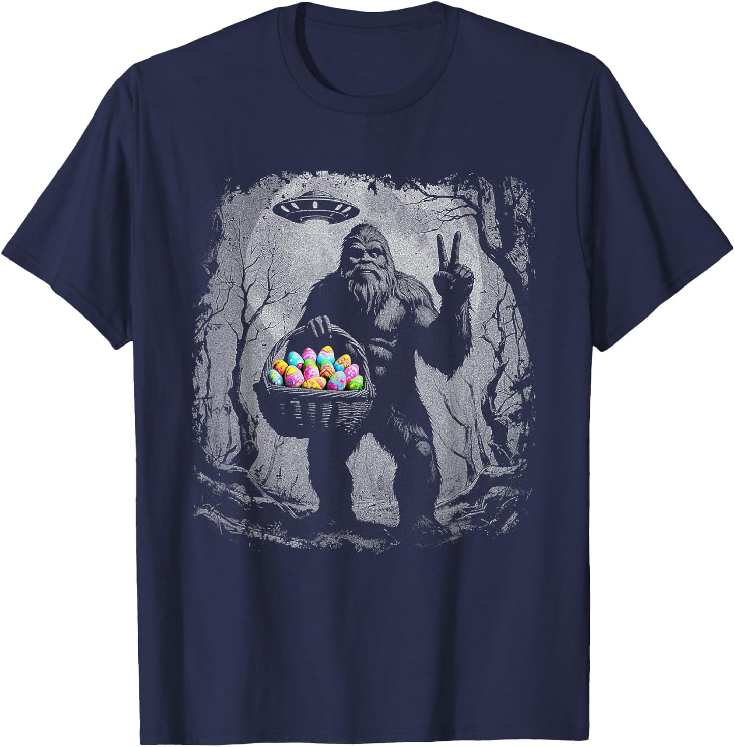 Sasquatch Easter Eggs Funny Easter Bigfoot Lovers T-Shirt - T-Shirt | Navy