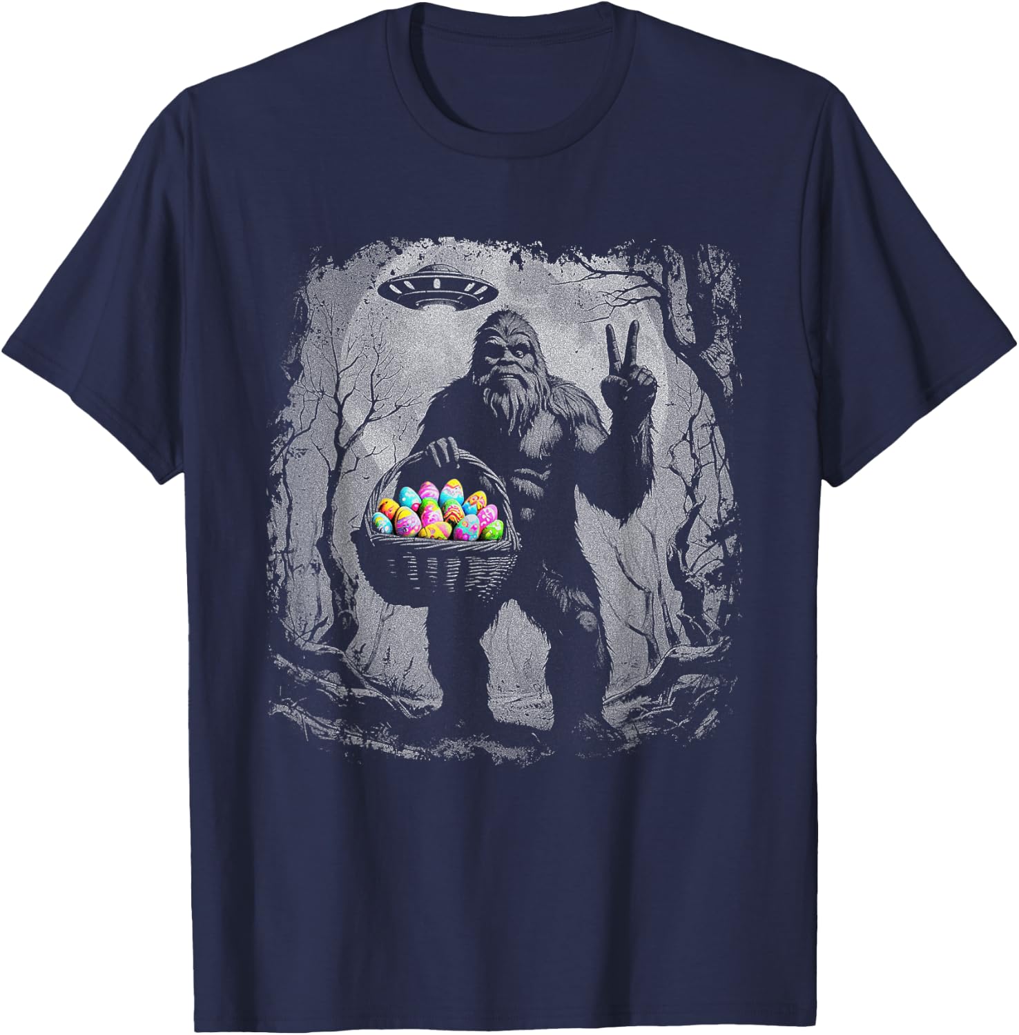 Sasquatch Easter Eggs Funny Easter Bigfoot Lovers T-Shirt - T-Shirt | Navy