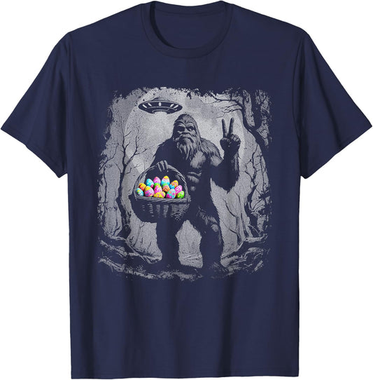 Sasquatch Easter Eggs Funny Easter Bigfoot Lovers T-Shirt - T-Shirt | Navy