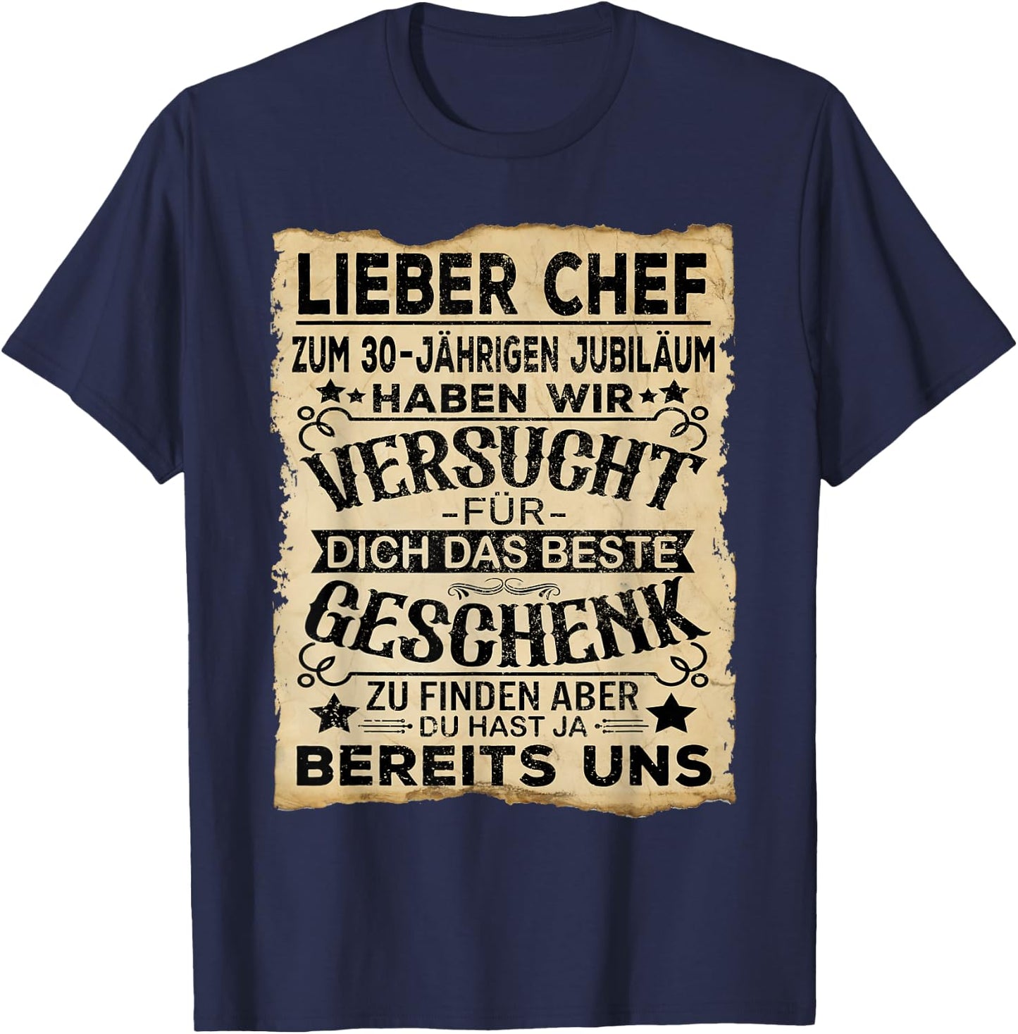 Dienstjubiläum & Firmenjubiläum Chef 30 Jähriges Jubiläum T-Shirt - T-Shirt | Navy