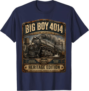 Vintage Steam Locomotive Railroad Train Engine Big Boy 4014 T-Shirt - T-Shirt | Navy