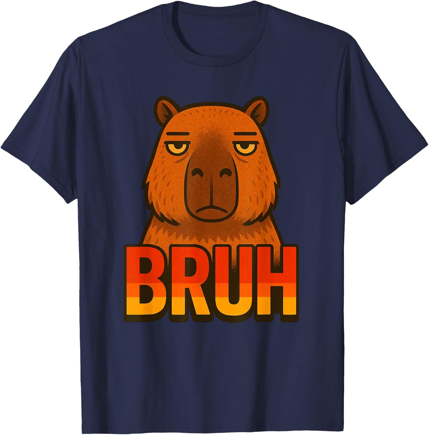 Funny Capybara Bruh Zoo Day Boys Girls Kids T-Shirt - T-Shirt | Navy