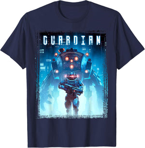 Science Fiction Cyberpunk Mech Guardian Robot Soldat Gamer T-Shirt - T-Shirt | Navy