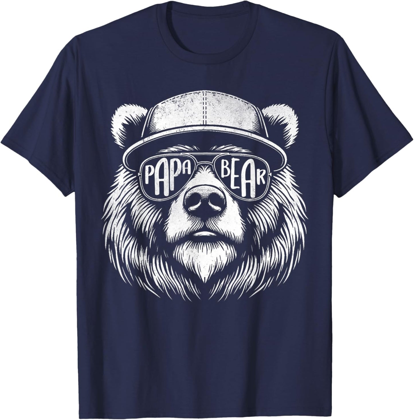 with German Text "Papa Bear" - The Perfect Father's Day Gift Dad Bear Grandpa, black T-Shirt - T-Shirt | Navy
