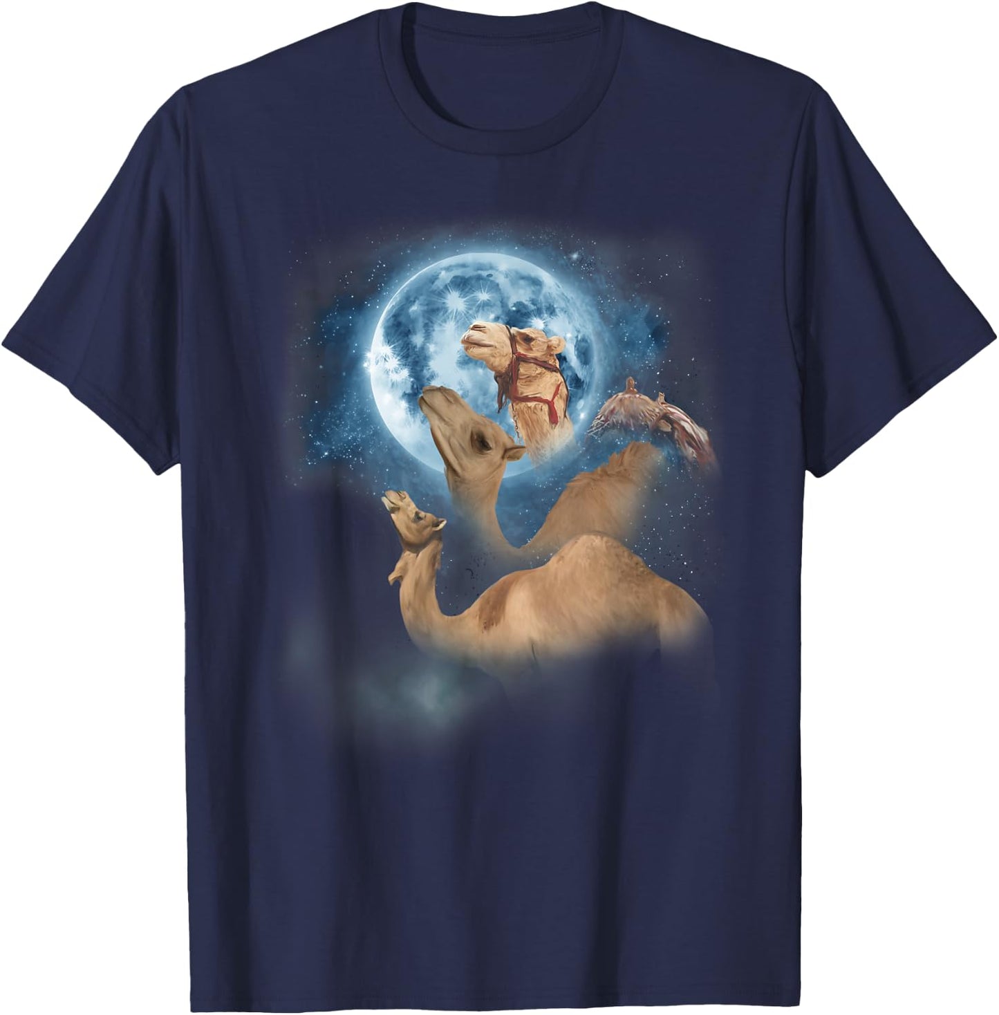 Funny Camel Shirt - Howling at the Moon Camel T-Shirt - T-Shirt | Navy