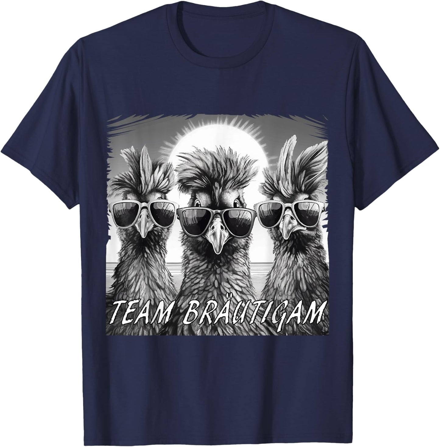 JGA Team Bräutigam für Bauern & Hühner Fans JGA T-Shirt - T-Shirt | Navy