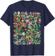 Vintage Inspired Flower Botanical Chart Gift T-Shirt - T-Shirt | Navy