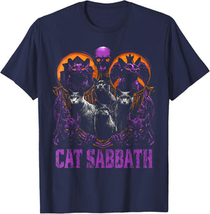 Cat Sabbath Feline Heavy Rock Band Parody Rock Music T-Shirt - T-Shirt | Navy