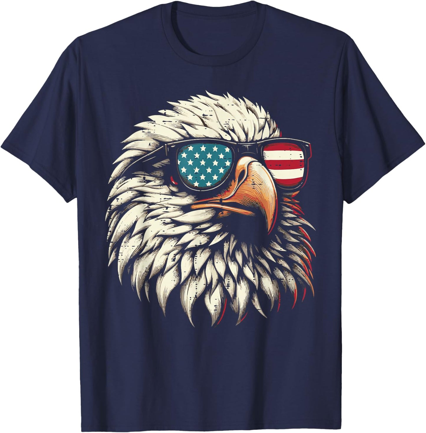 American Eagle USA Sunglasses 4th Of July Women Men Kids T-Shirt - T-Shirt | Navy