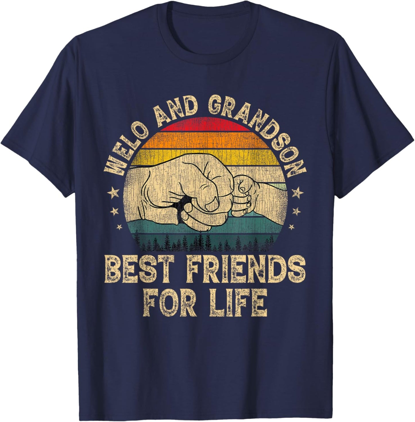 Welo And Grandson Best Friends For Life Father's Day T-Shirt - T-Shirt | Navy