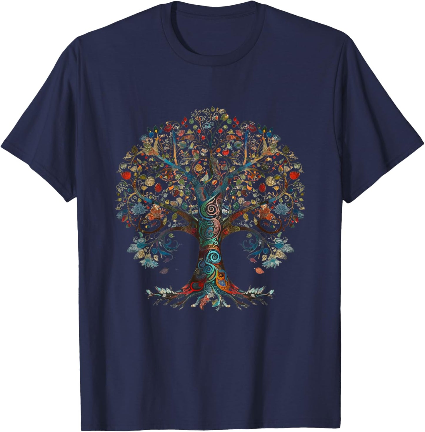 Colorful Tree of Life: The Wonders of Nature T-Shirt - T-Shirt | Navy