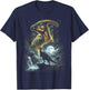 Parasaurolophus Dinosaur Howling At The Moon T-Shirt - T-Shirt | Navy
