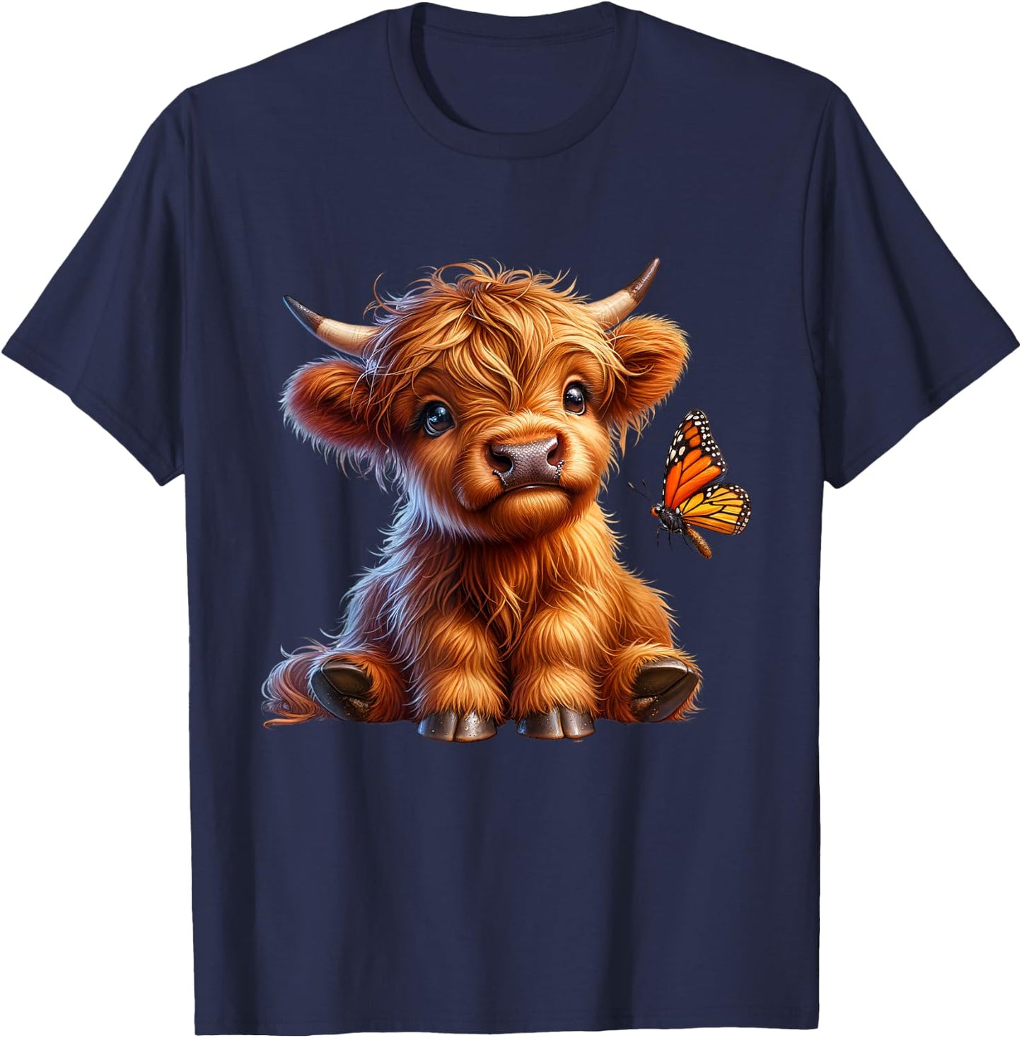 Cow, Highland Cow, Cow Costume, Highland Cow , black T-Shirt - T-Shirt | Navy