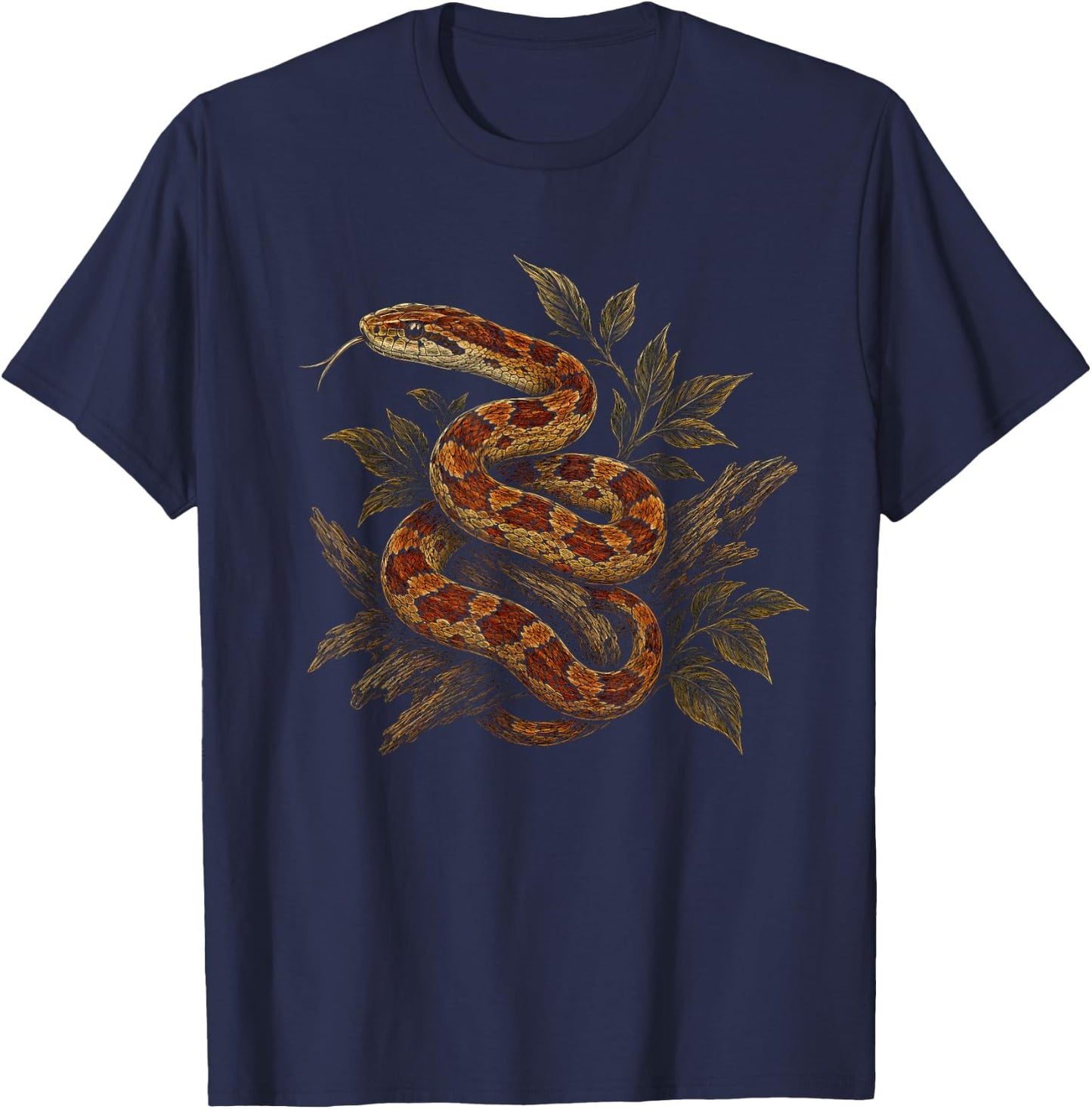 Corn Snake Graphic Artwork Design T-Shirt - T-Shirt | Navy
