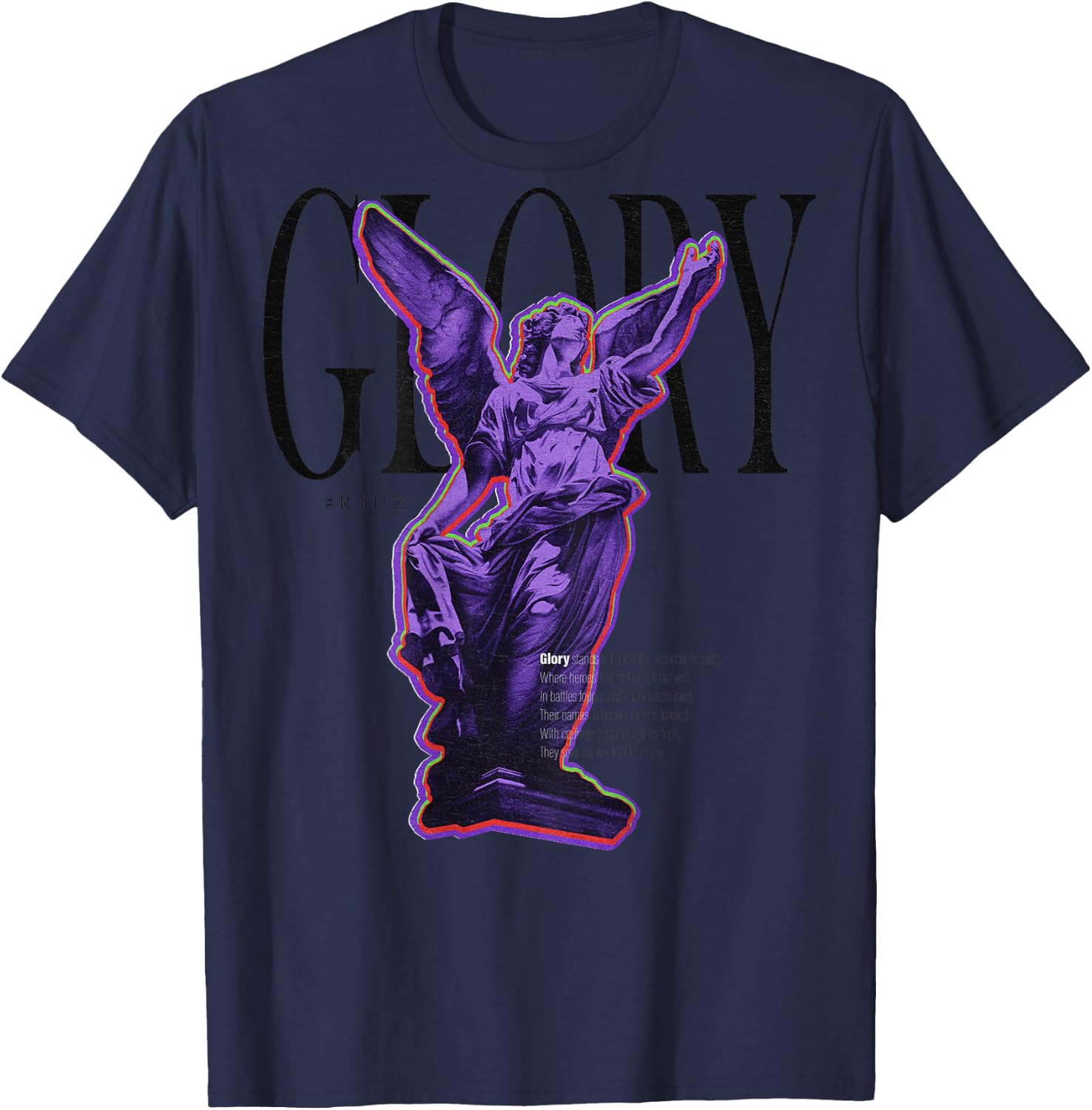 Back Print Angel Y2K Streetwear Aesthetic Women's Men's Angel T-Shirt - T-Shirt | Navy