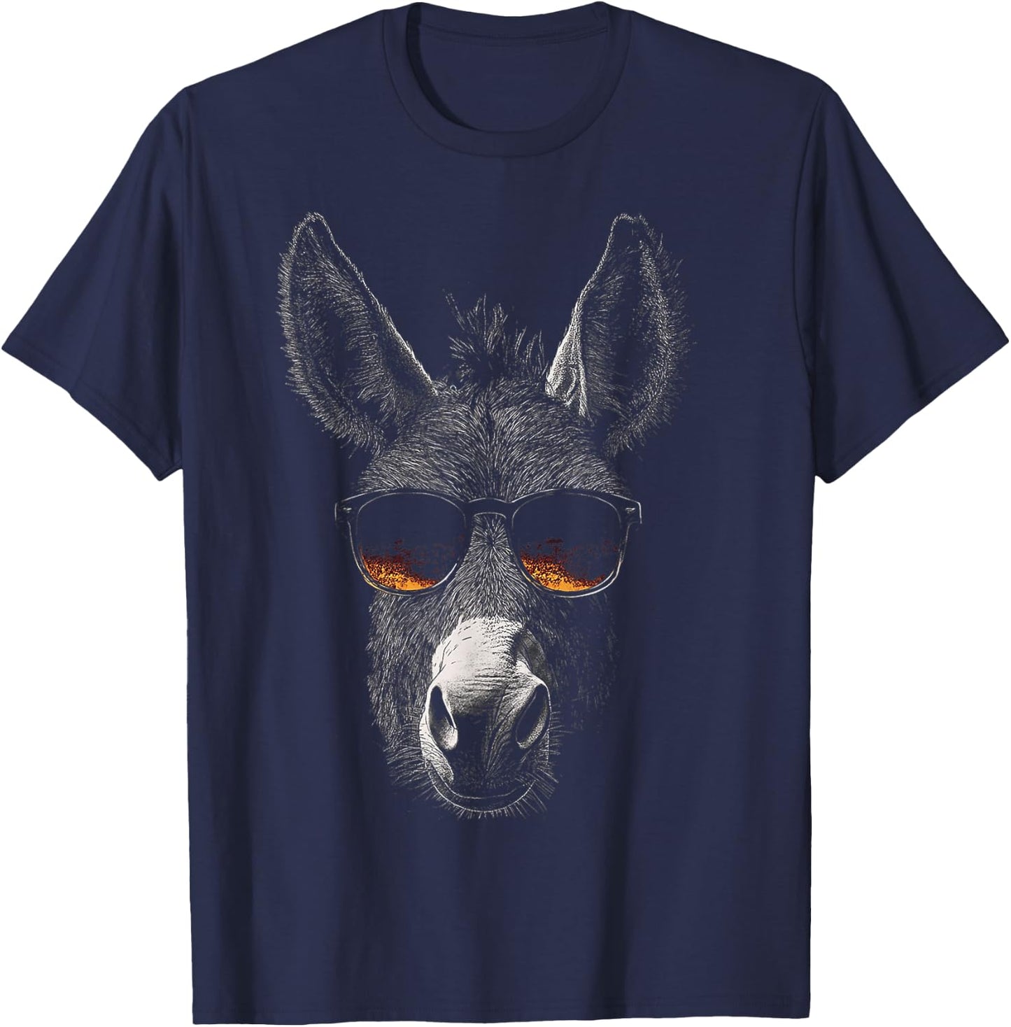 Donkey Animal Sunglasses Art Donkey , black T-Shirt - T-Shirt | Navy