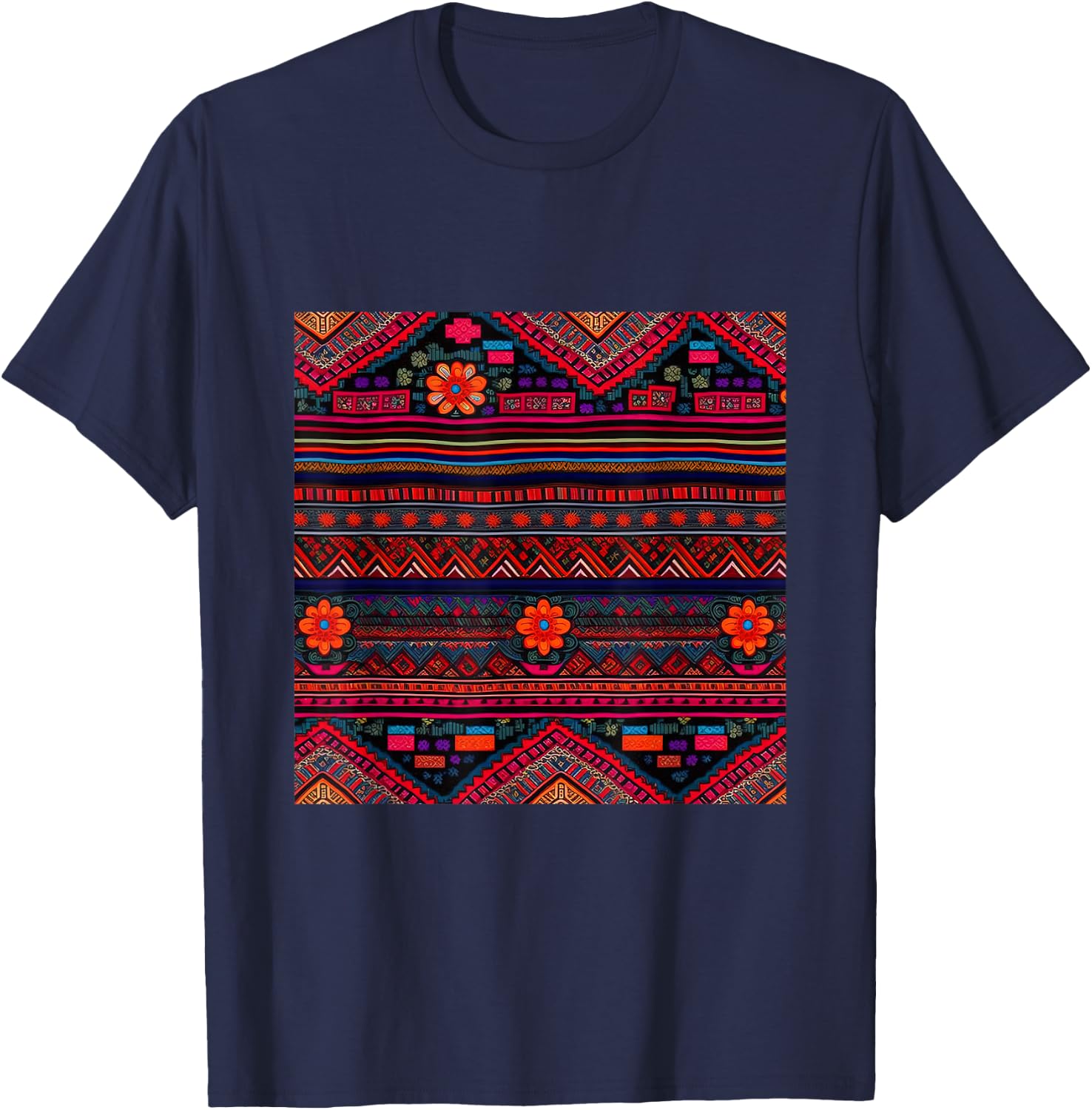 Hmong Tribal Design T-Shirt - T-Shirt | Navy