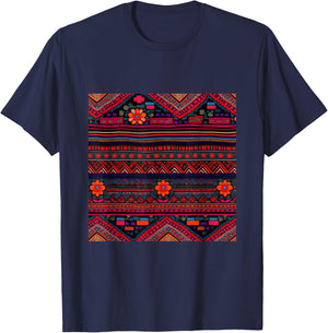 Hmong Tribal Design T-Shirt - T-Shirt | Navy