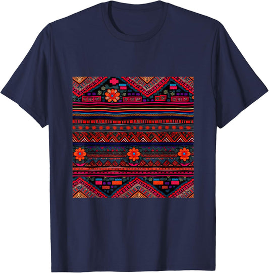 Hmong Tribal Design T-Shirt - T-Shirt | Navy