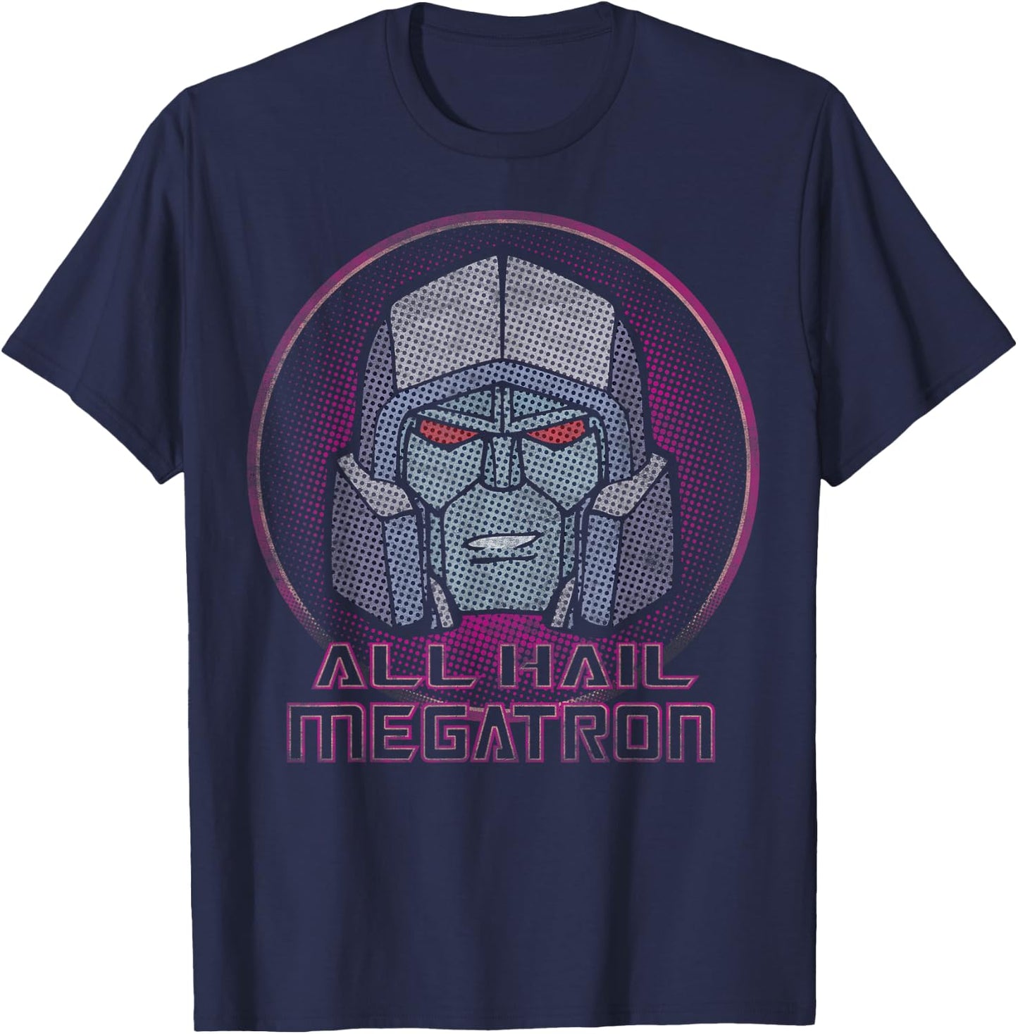 Transformers All Hail Megatron Retro Portrait Logo T-Shirt - T-Shirt | Navy