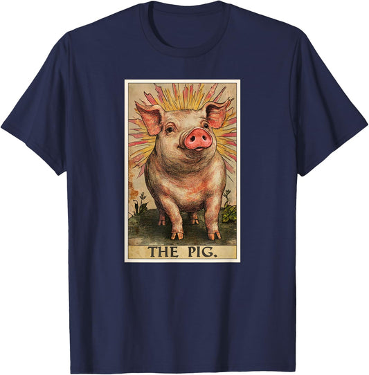 Pig Tarot Card Pigs Pig T-Shirt - T-Shirt | Navy