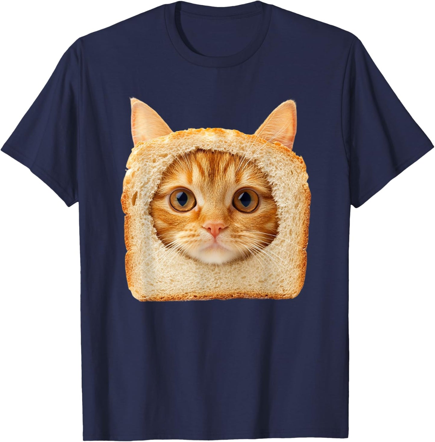 Funny Ginger Cat Bread Men Women Kids T-Shirt - T-Shirt | Navy