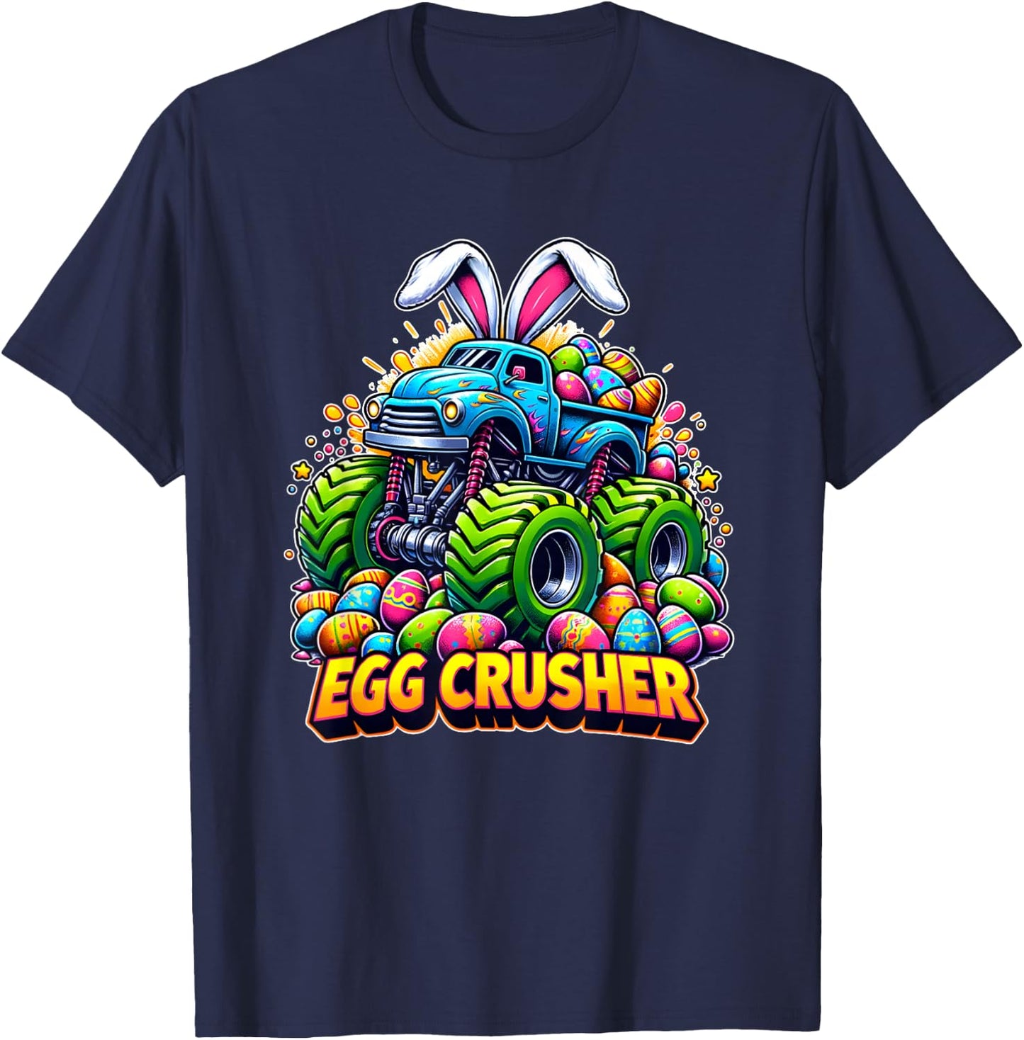 Easter Bunny Monster Truck Funny easter day toddler T-Shirt - T-Shirt | Navy