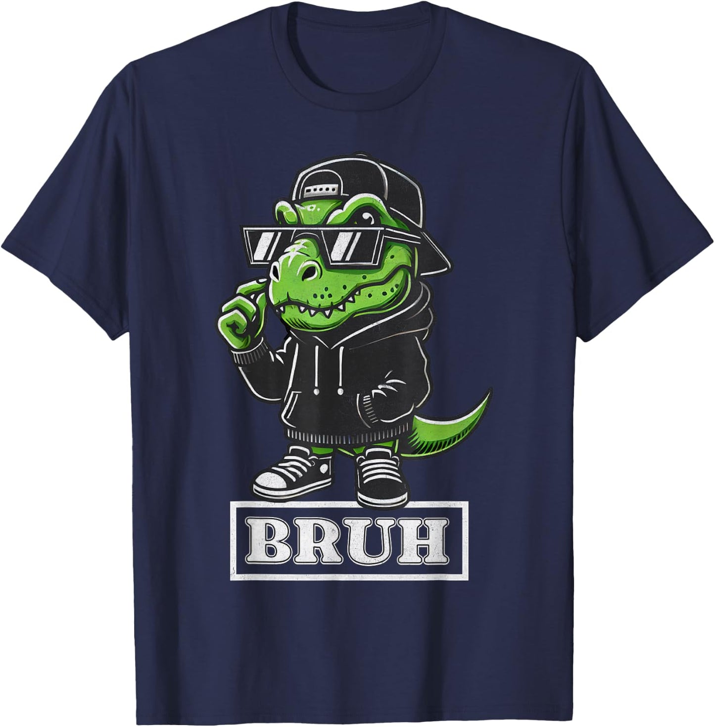 Bruh T Rex Dinosaur Teen Sayings Teenage Boys Funny Kids T-Shirt - T-Shirt | Navy