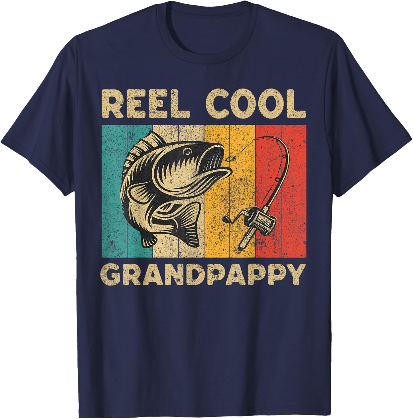 Father's Day Present Funny Fishing Reel Cool Grandpappy T-Shirt - T-Shirt | Navy
