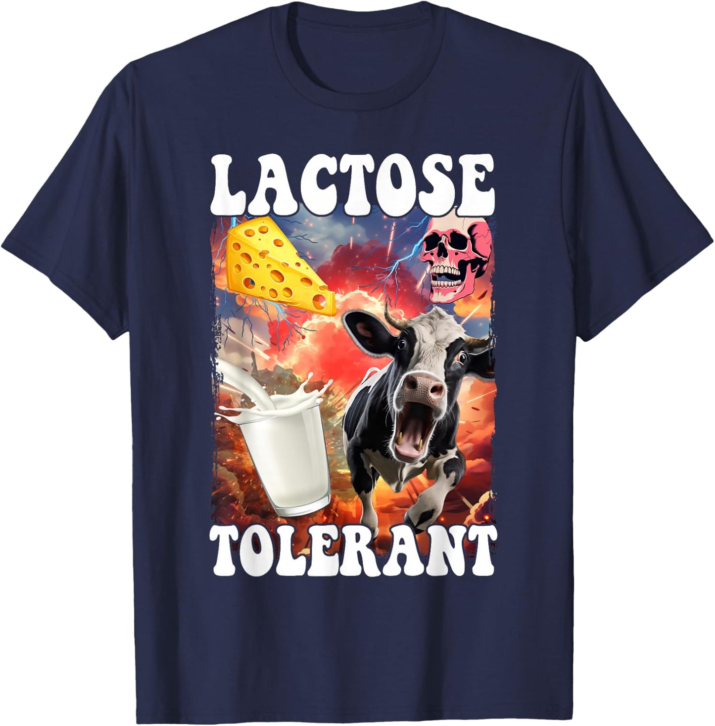 Lactose Tolerant , black T-Shirt - T-Shirt | Navy
