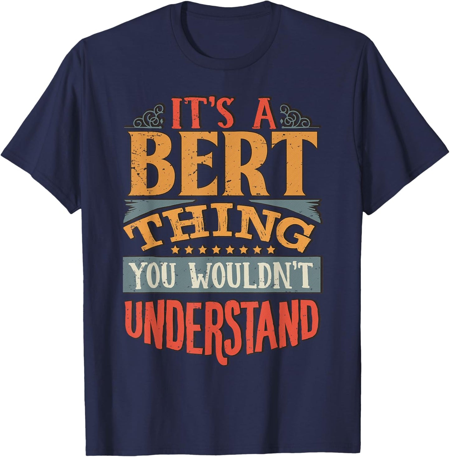 Funny Name Gifts By Maria Bert Name - -Adults - Black - Small - Short Sleeve - Cotton, Polyester Blend - Modern - - T Back - Christmas, Birthday T-Shirt - T-Shirt | Navy