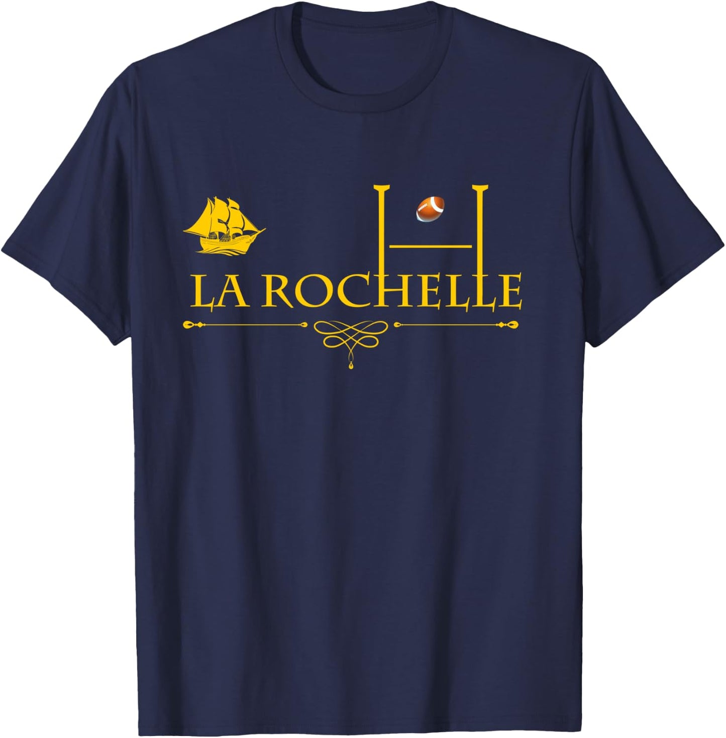 Rugby La Rochelle Rochelais Legend Supporter Player , Black, S T-Shirt - T-Shirt | Navy