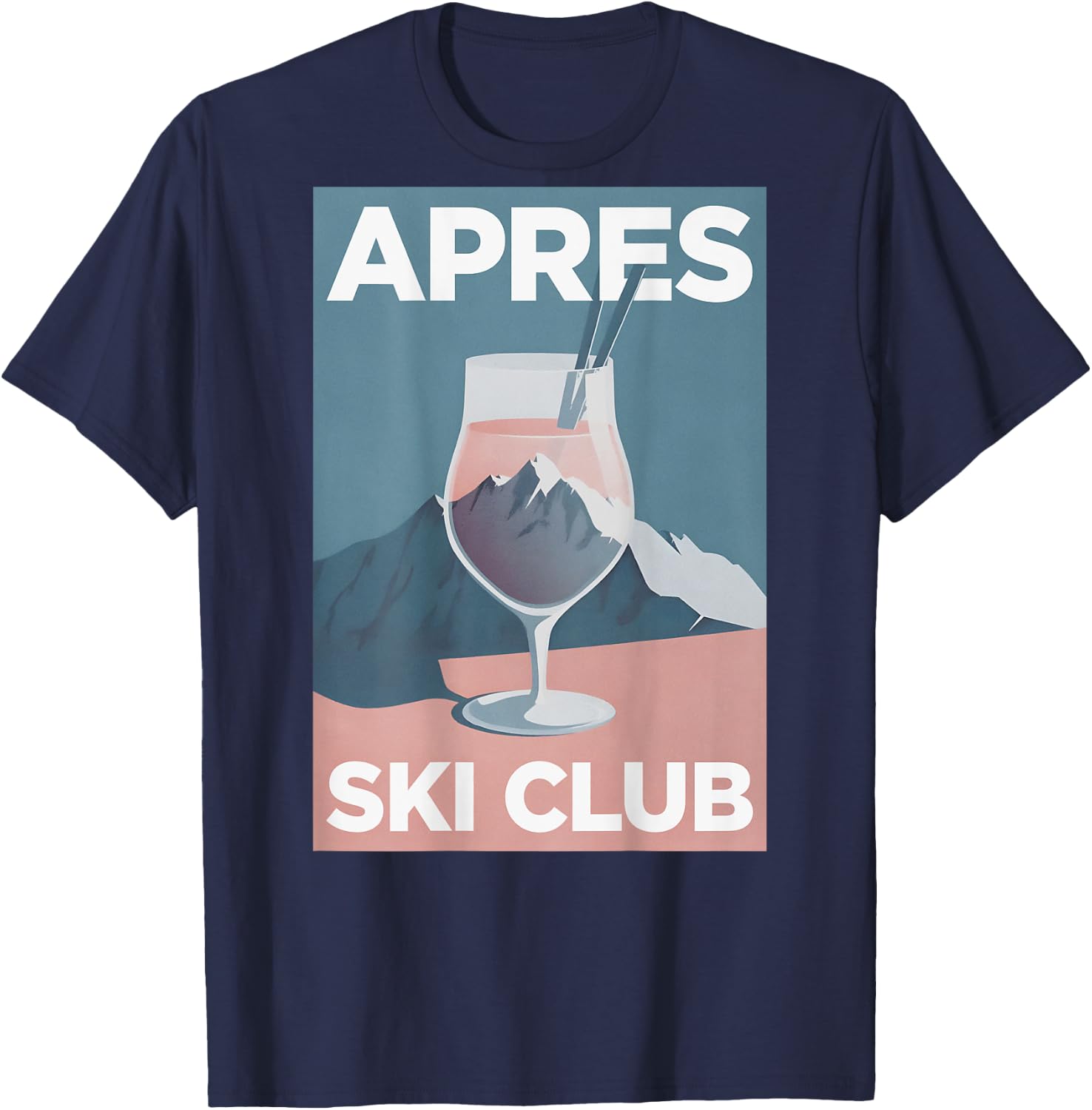 APRÈS SKI CLUB X Aesthetic Skier Party Outfit - Back T-Shirt - T-Shirt | Navy