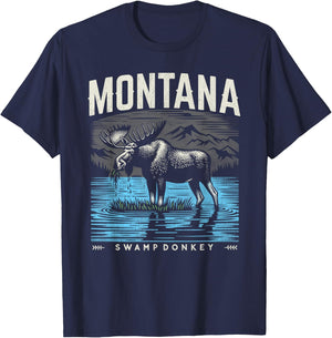 Montana Moose - The Original Swamp Donkey T-Shirt - T-Shirt | Navy