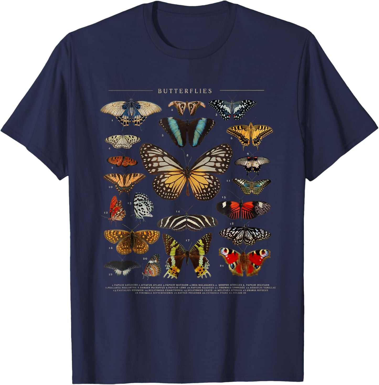 Butterfly Monarch Butterflies Colorful T-Shirt - T-Shirt | Navy