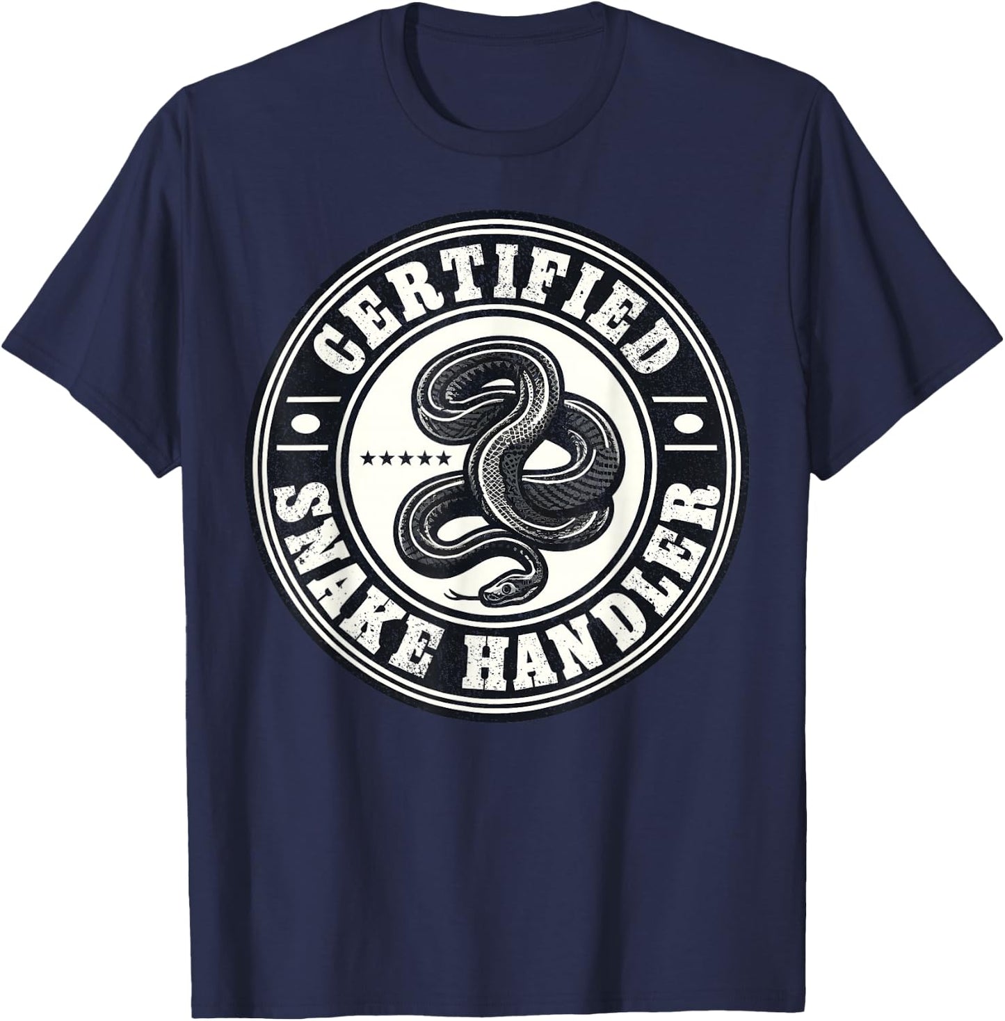 Certified Snake Handler I Snake T-Shirt - T-Shirt | Navy