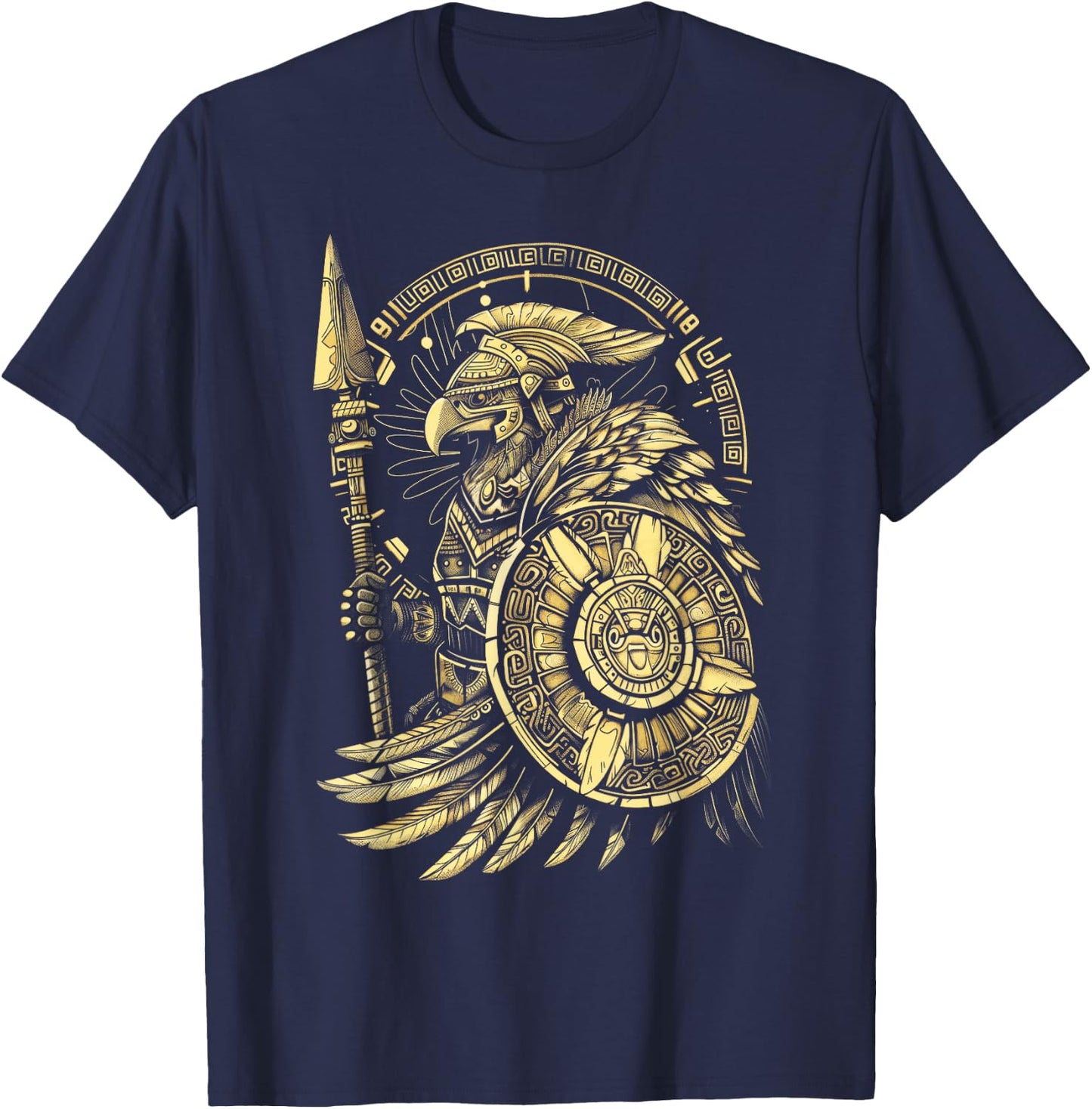 Aztec Warrior Eagle Knight Armor Aztec warrior T-Shirt - T-Shirt | Navy