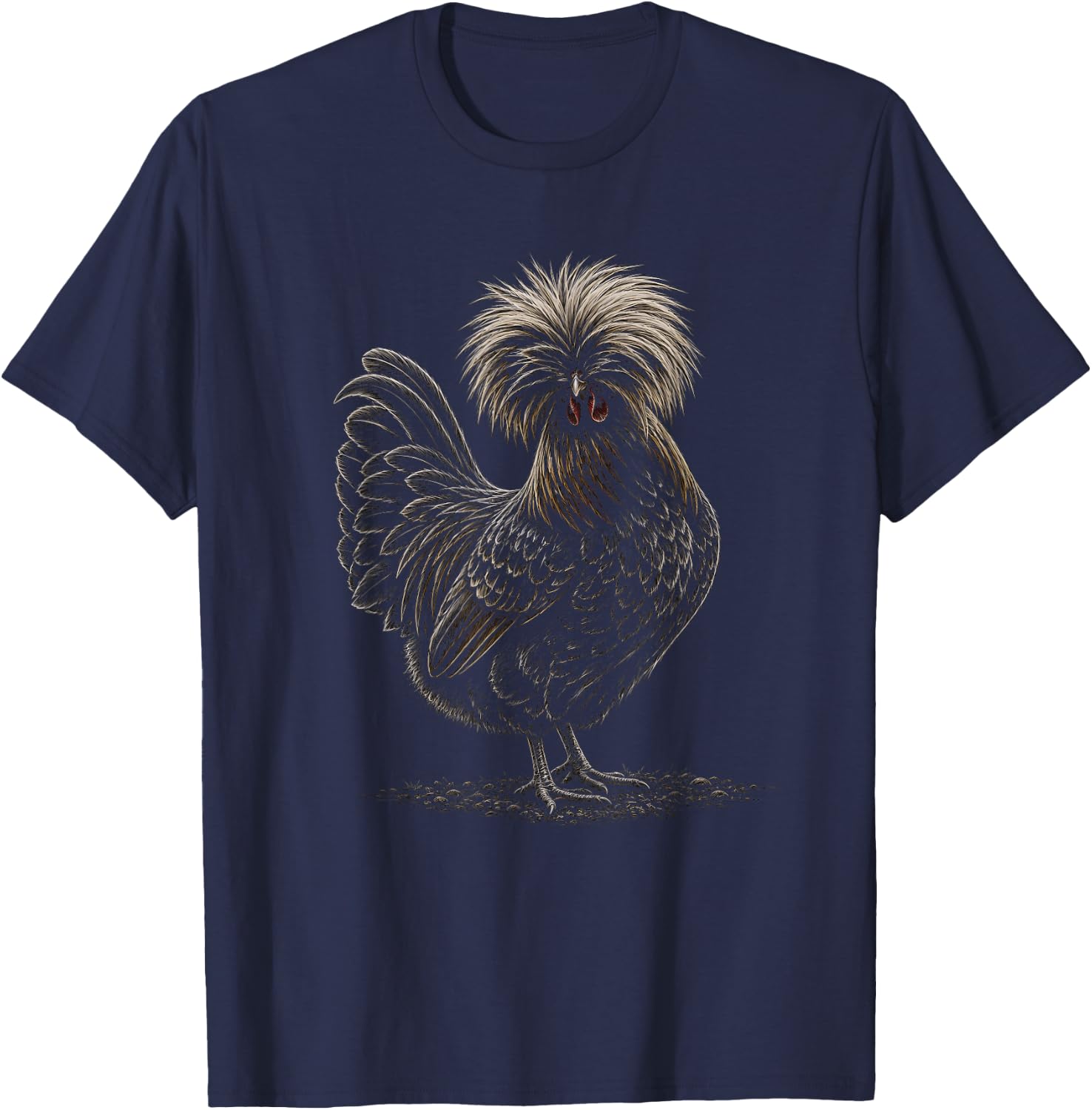 Polish Chicken Graphic Artwork Design T-Shirt - T-Shirt | Navy