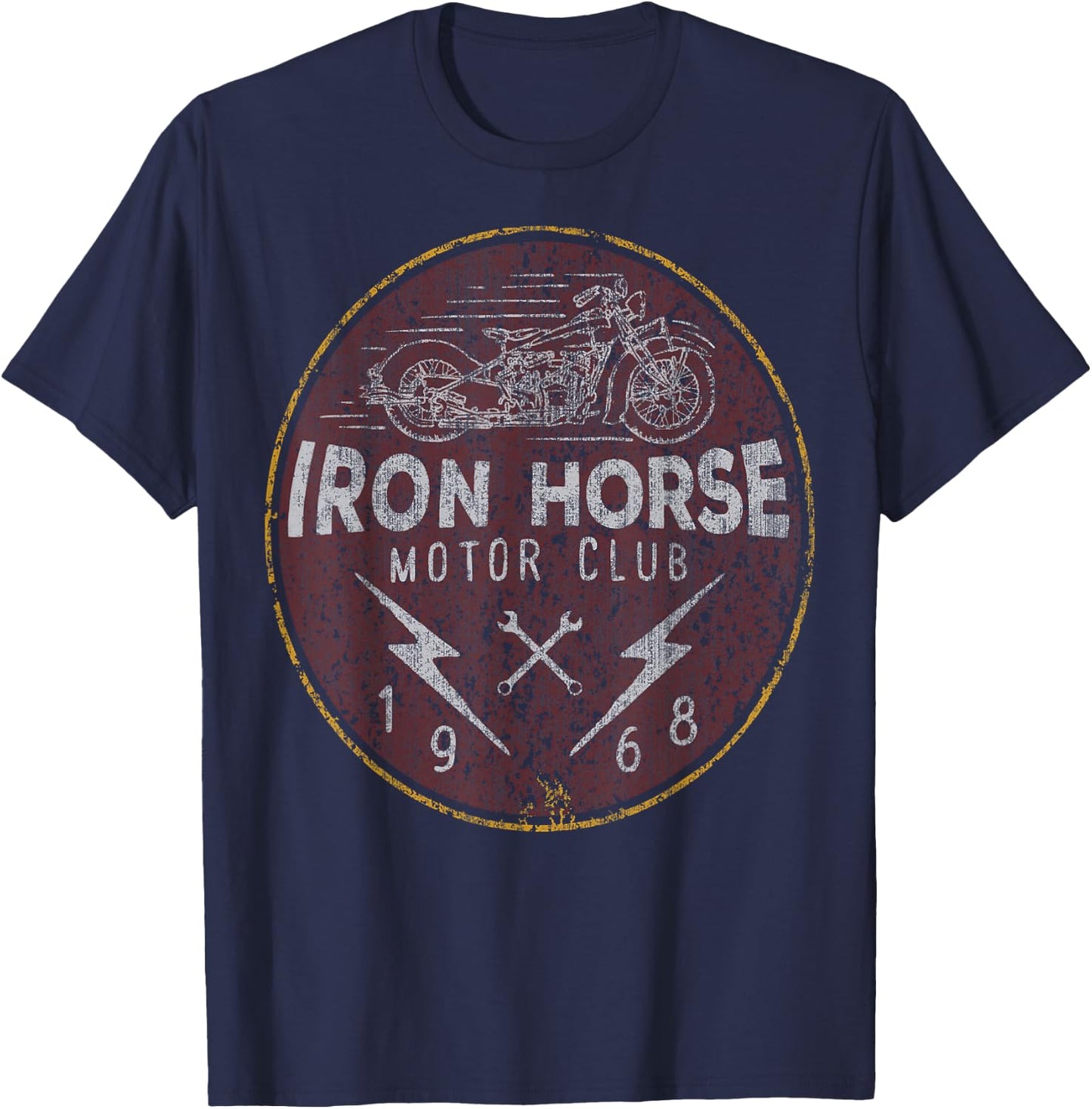 Iron Horse Motor Club 1968 Red Vintage T-Shirt - T-Shirt | Navy