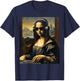 Mona Lisa in DJ | Trending Aesthetic Streetwear , Black, S T-Shirt - T-Shirt | Navy