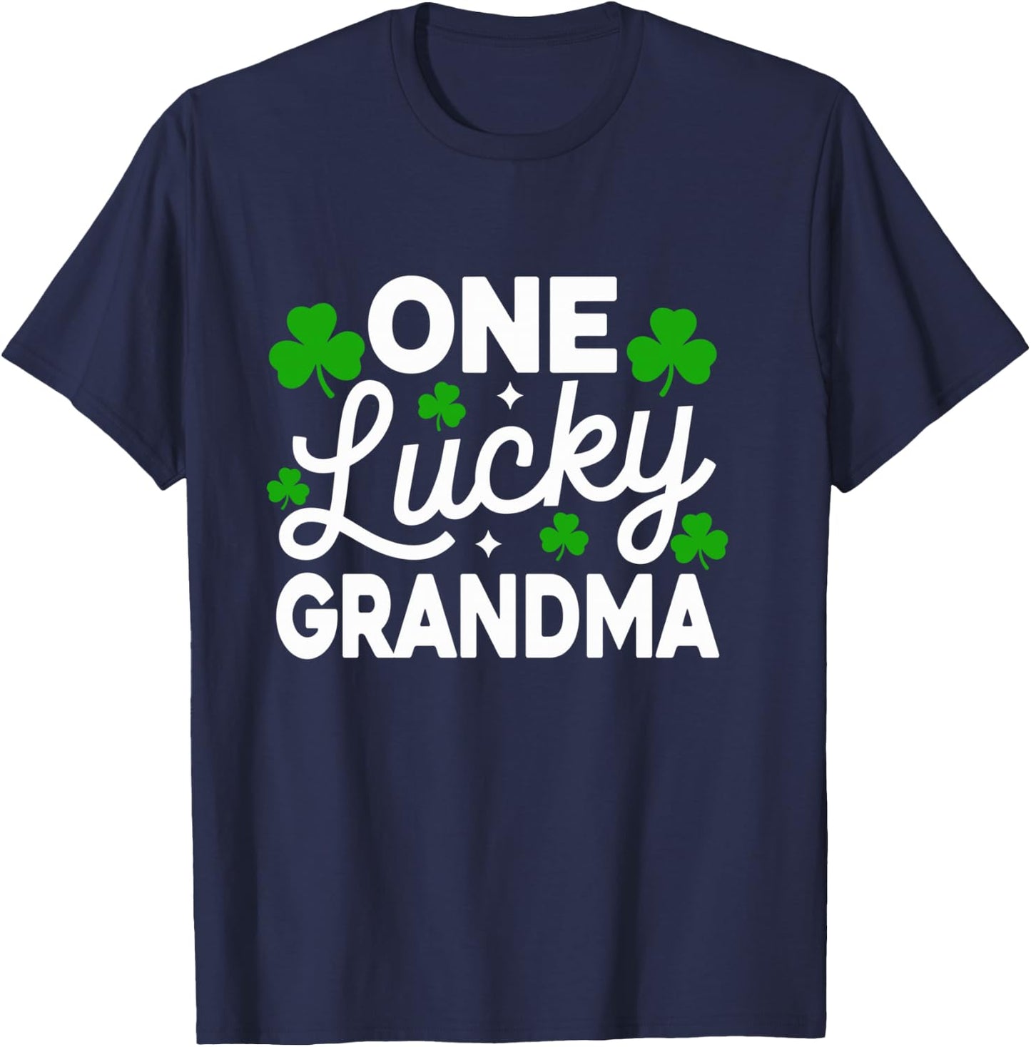 One Lucky Grandma St Patrick's Day Family Matching Shamrock T-Shirt - T-Shirt | Navy