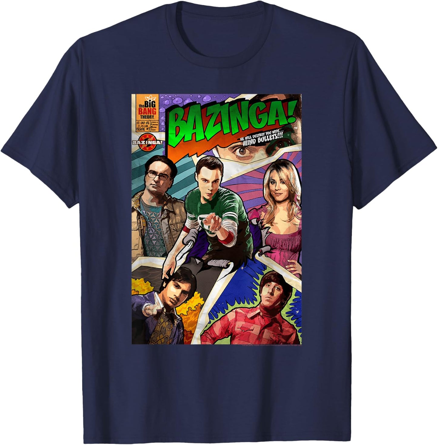 The Big Bang Theory Bazinga T-Shirt - T-Shirt | Navy