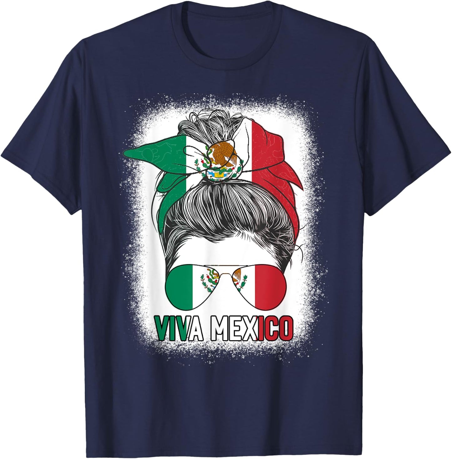Mexico Independence Day Viva Mexican Pride Hispanic Flag T-Shirt - T-Shirt | Navy