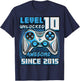 10th Birthday Boy Level 10 Gamer 10 Year Video Game Party T-Shirt - T-Shirt | Navy